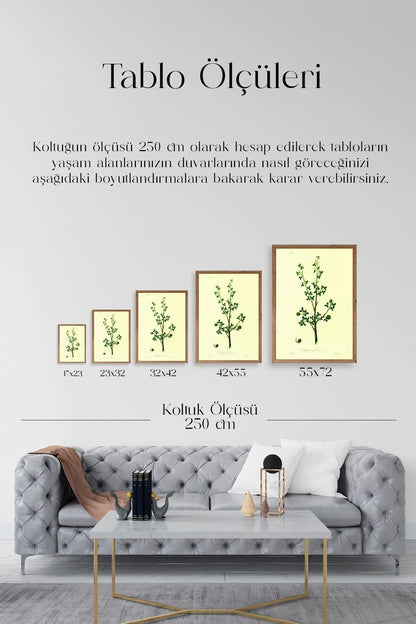 Yapraklar Ahşap Çerçeveli Tablo 23 x 30