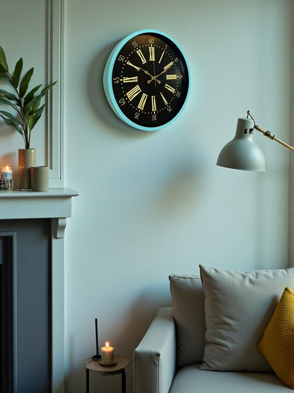 Zentime 36 Cm Turkuaz Dekoratif Duvar Saati