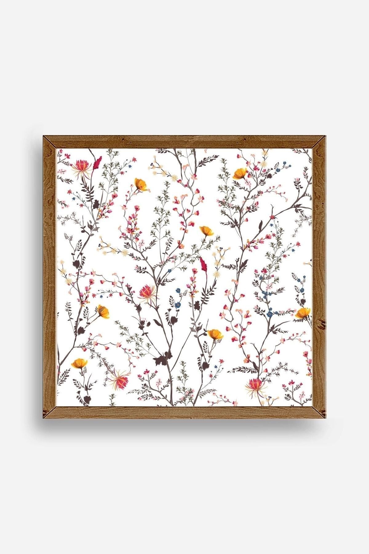 Yaprak Ahşap Çerçeveli Tablo 42 x 42