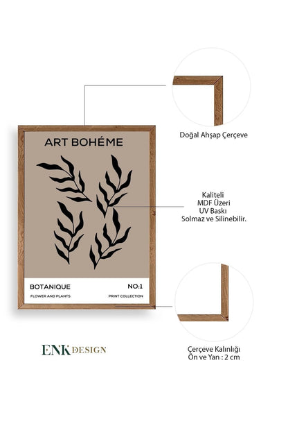 Art Boheme Ahşap Çerçeveli Tablo 17 x 23