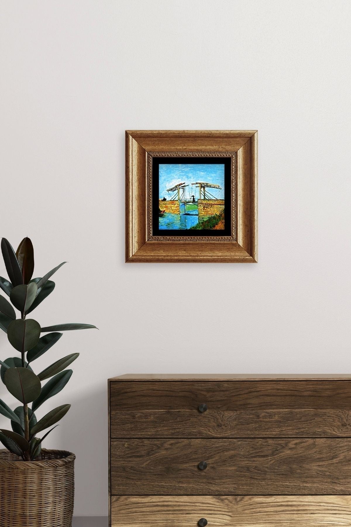 Van Gogh Çerçeveli Taş Tablo 20 cm