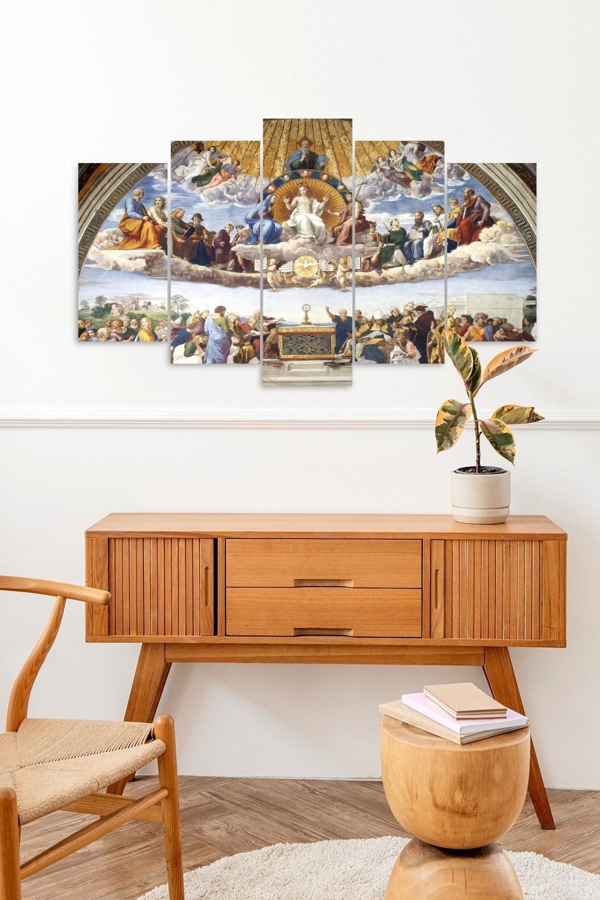 Bilgelik Manzarası Yunan 5 Parçalı Mdf Tablo 60 x 100