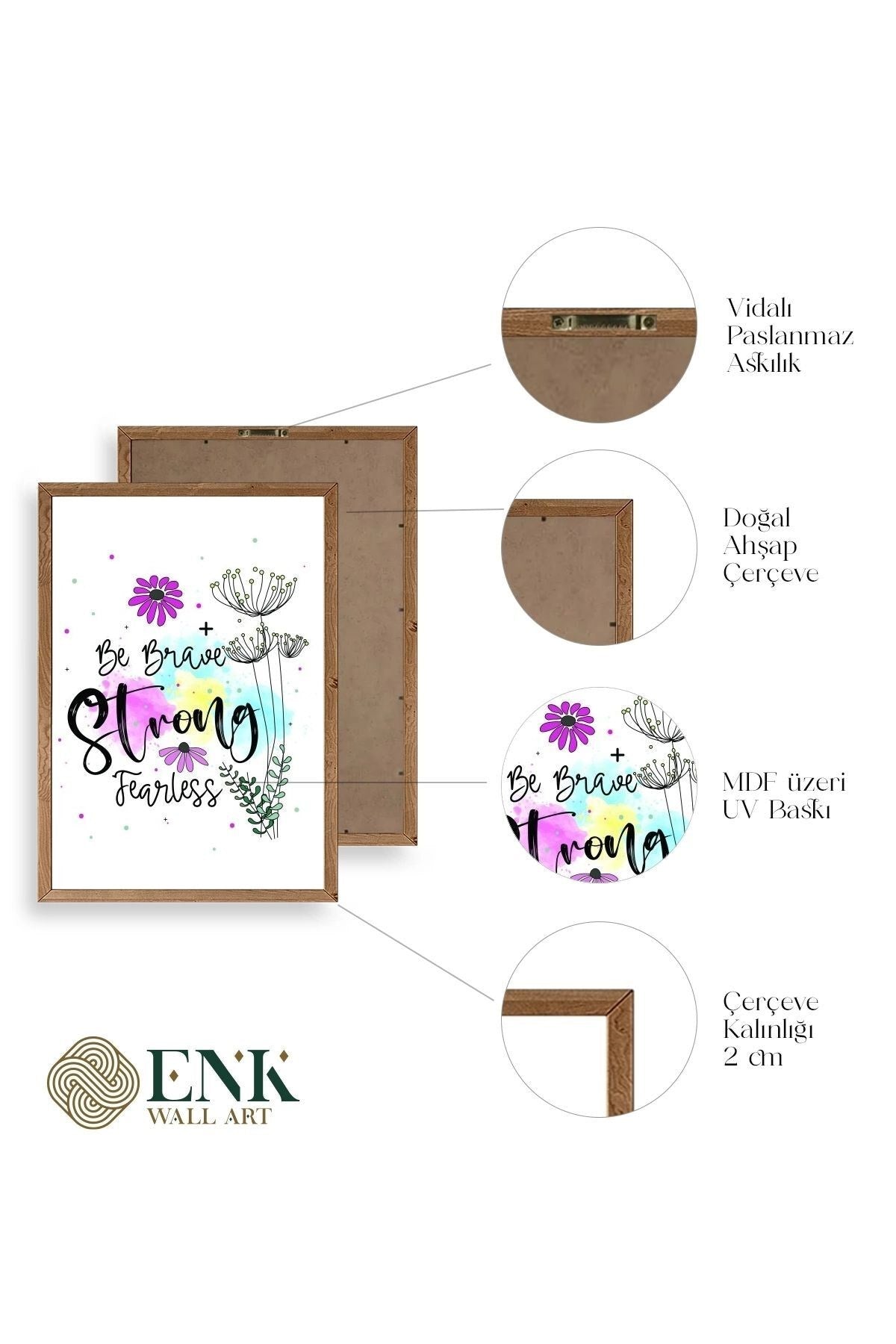 Motto Ahşap Çerçeveli Tablo 23 x 30