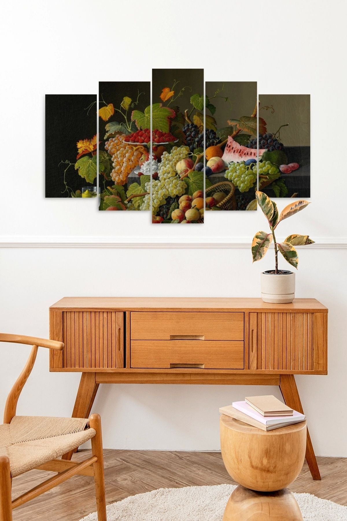 Meyveler 5 Parçalı Mdf Tablo 60 x 100