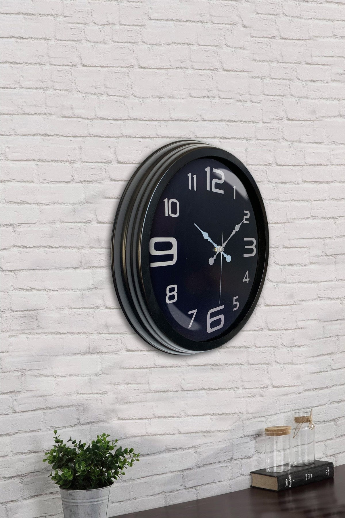 Zentime 40 Cm Siyah Şık Duvar Saati