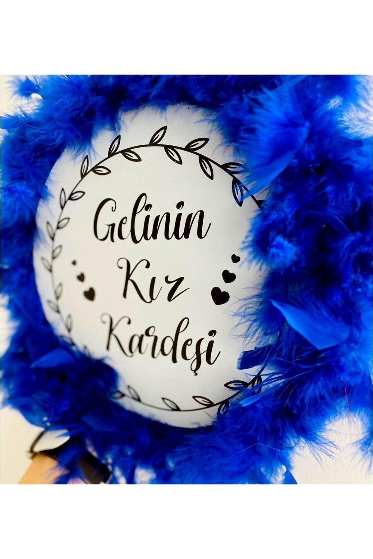 Kişiye Özel Tüylü Kına Gecesi Tefi,gelinin Kız Kardeşi Kına Tefi (28 CM)