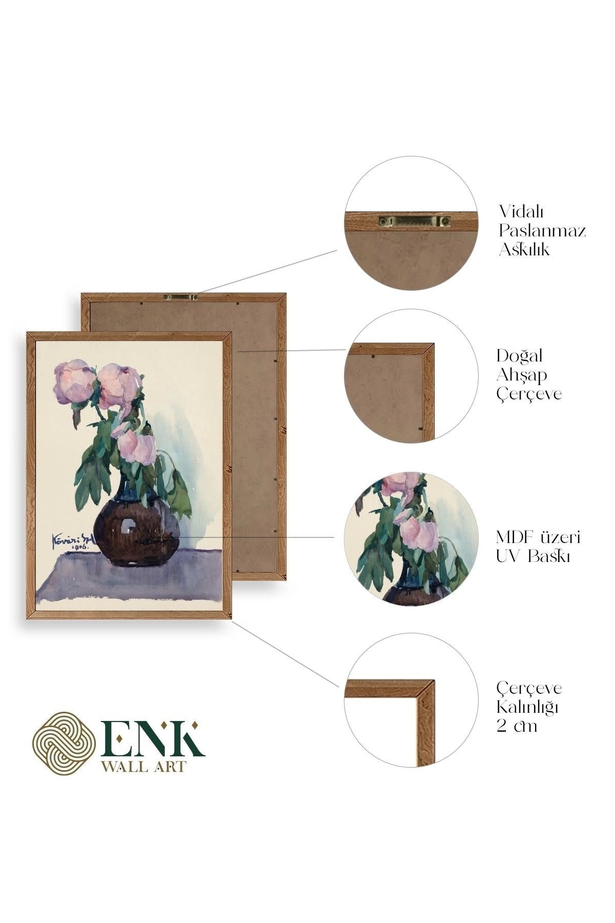 Kövári Ka?marik Ahşap Çerçeveli Tablo 50 x 70