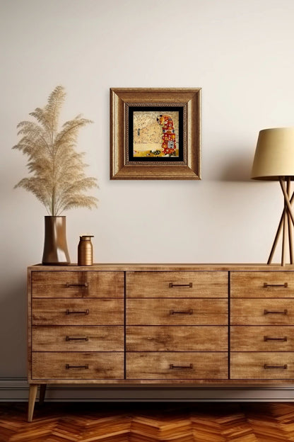 Gustav Klimpt Çerçeveli Taş Tablo 20 cm