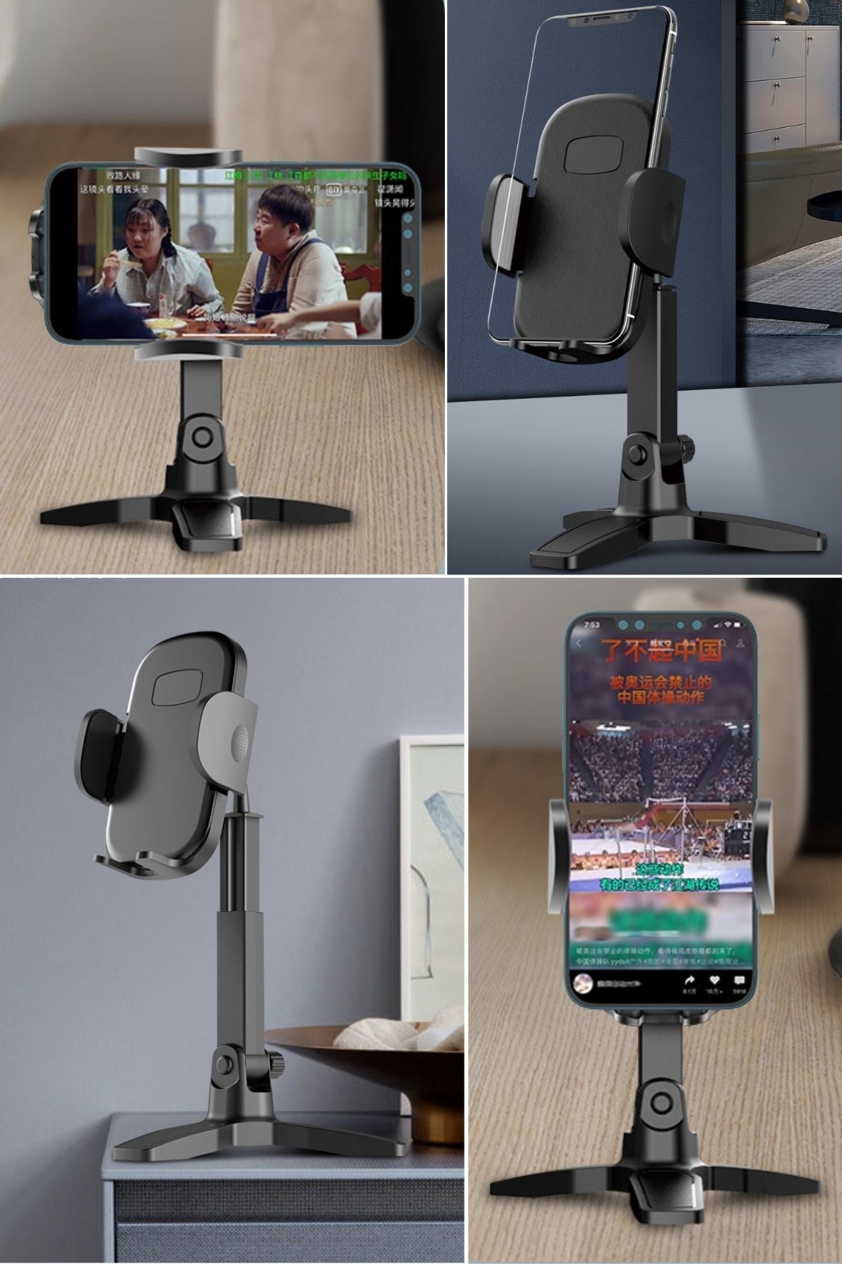 BUFFER® Masaüstü Telefon Standı 360 Derece Dönebilen Başlıklı Ayaklı Telefon Tripodu