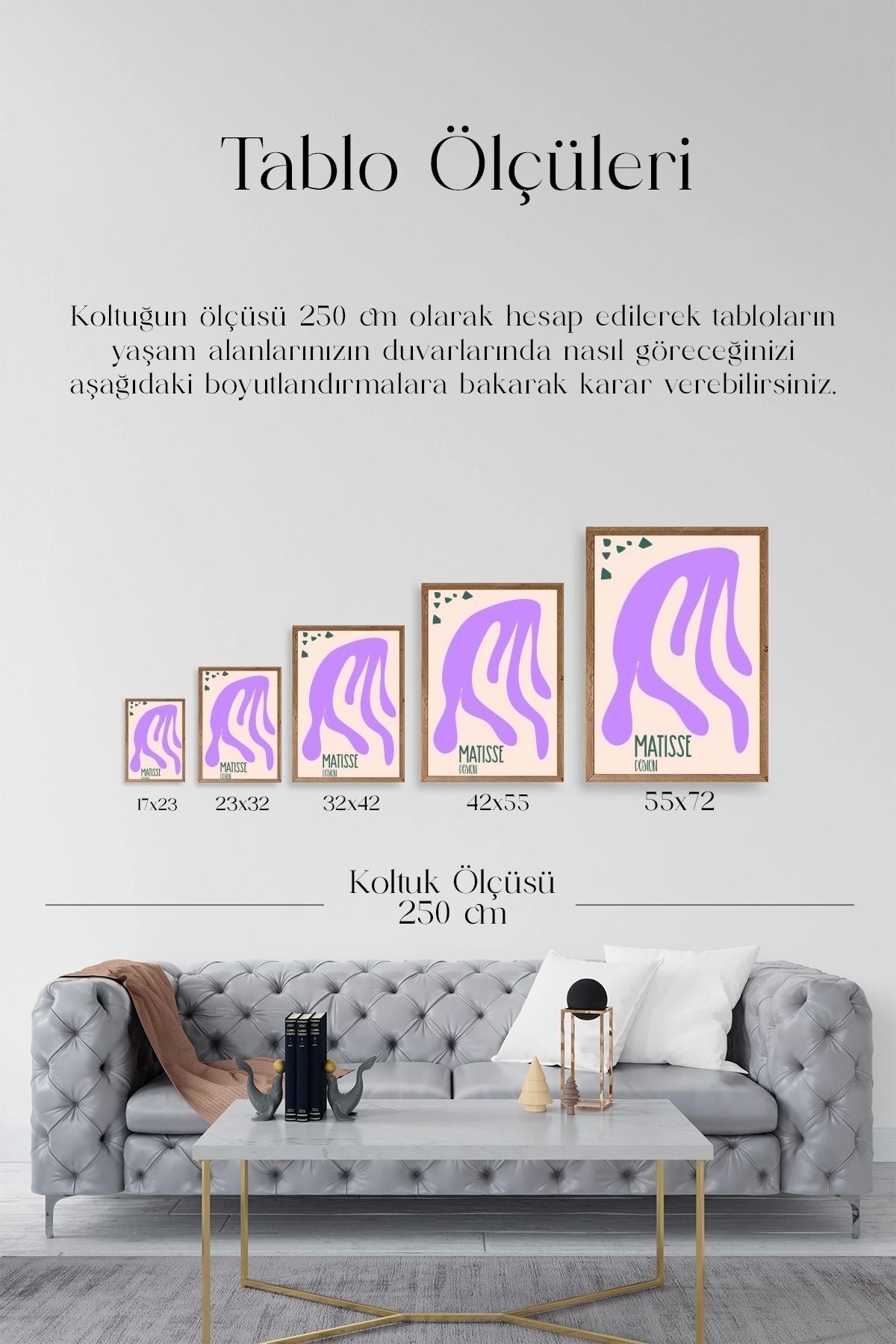 Soyut Ahşap Çerçeveli Tablo 50 x 70