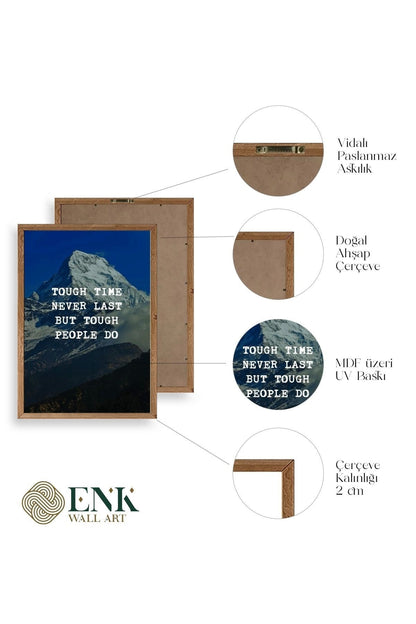 Motto Ahşap Çerçeveli Tablo 30 x 42