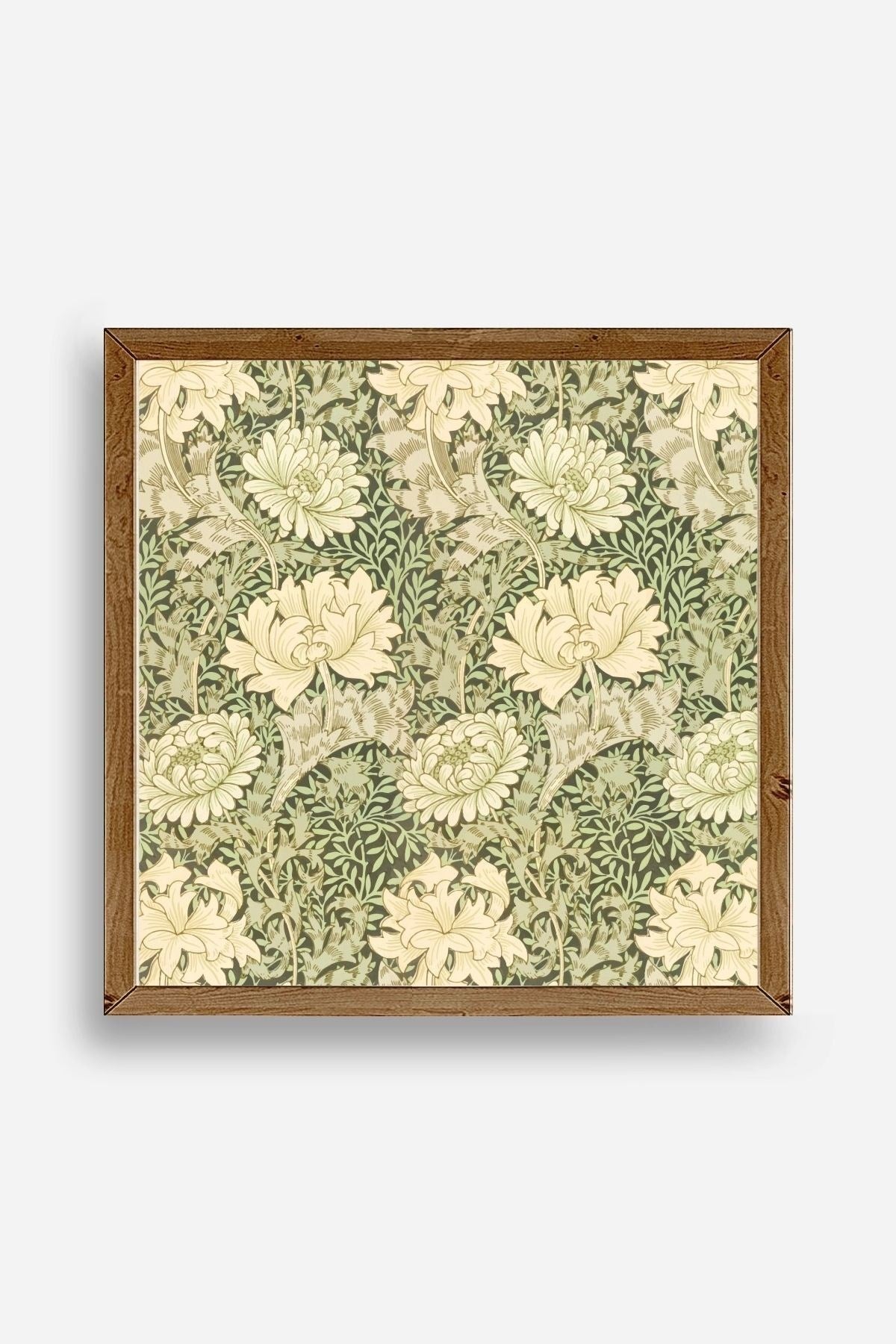 Çiçek Ahşap Çerçeveli Tablo 50 x 50