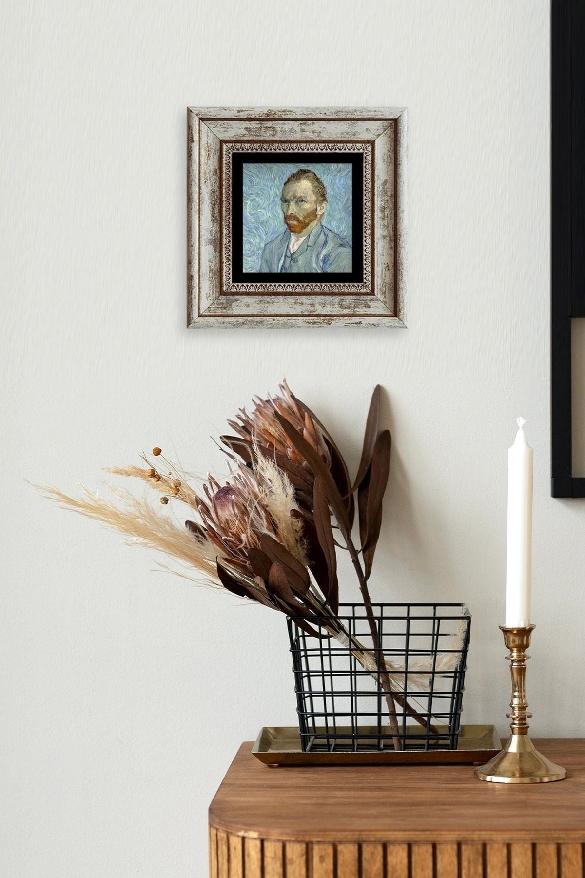 Van Gogh Çerçeveli Taş Tablo 20 cm