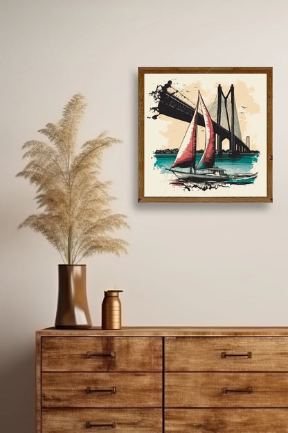 Köprü Ahşap Çerçeveli Tablo 23 x 23