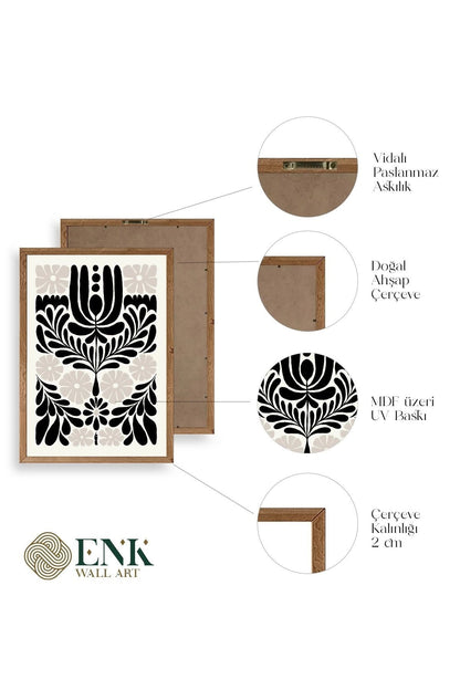 Çiçek Ahşap Çerçeveli Tablo 50 x 70