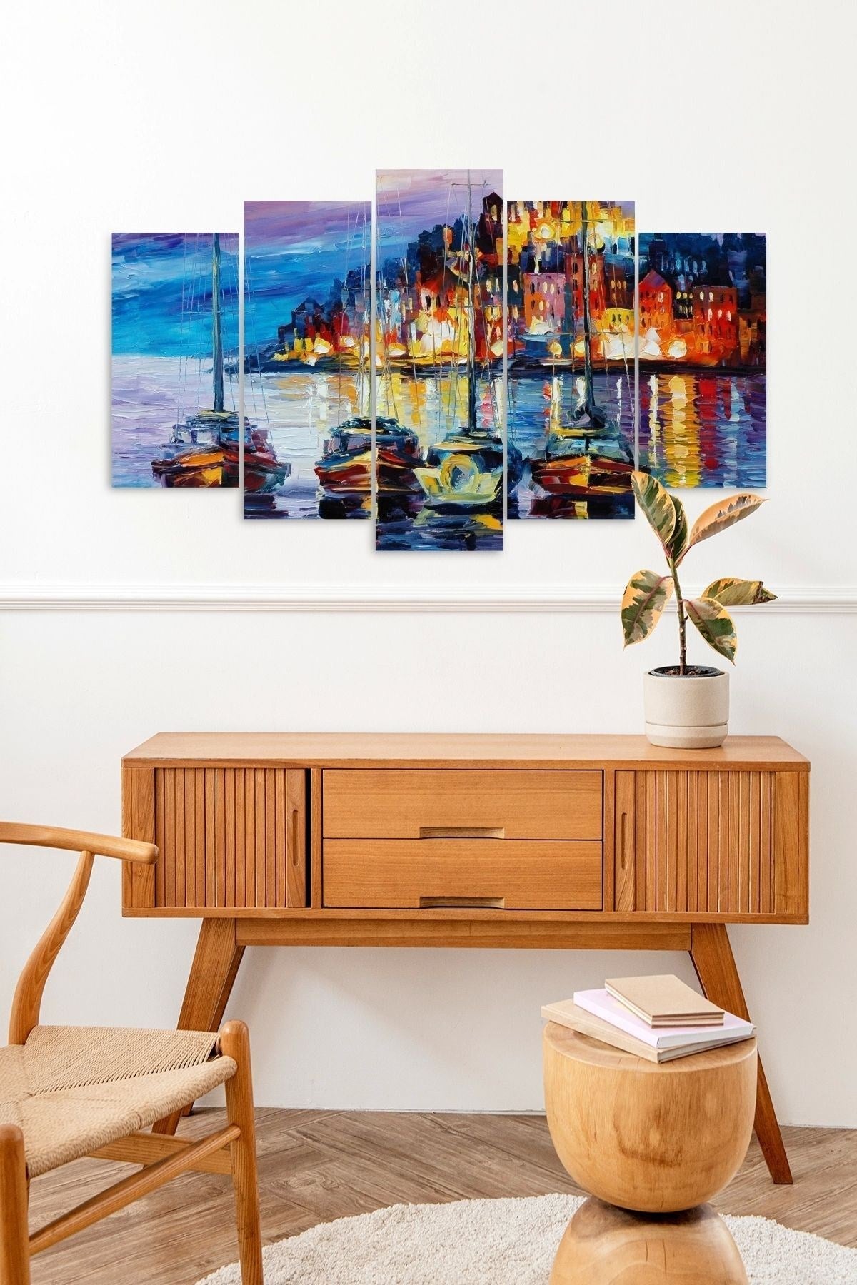 Deniz Manzarası 5 Parçalı Mdf Tablo 60 x 100