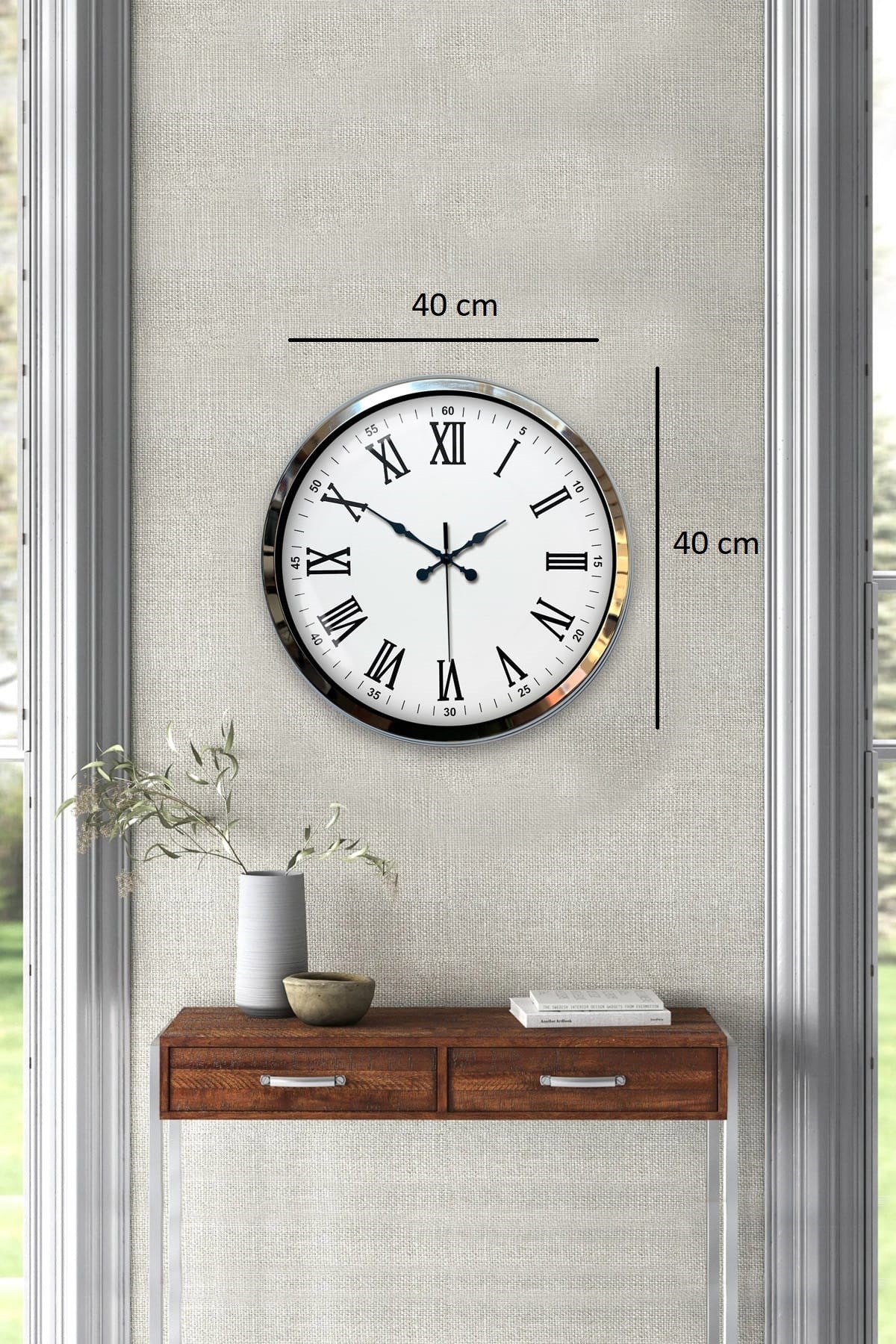 Zentime 40 Cm Krom Elegance Duvar Saati