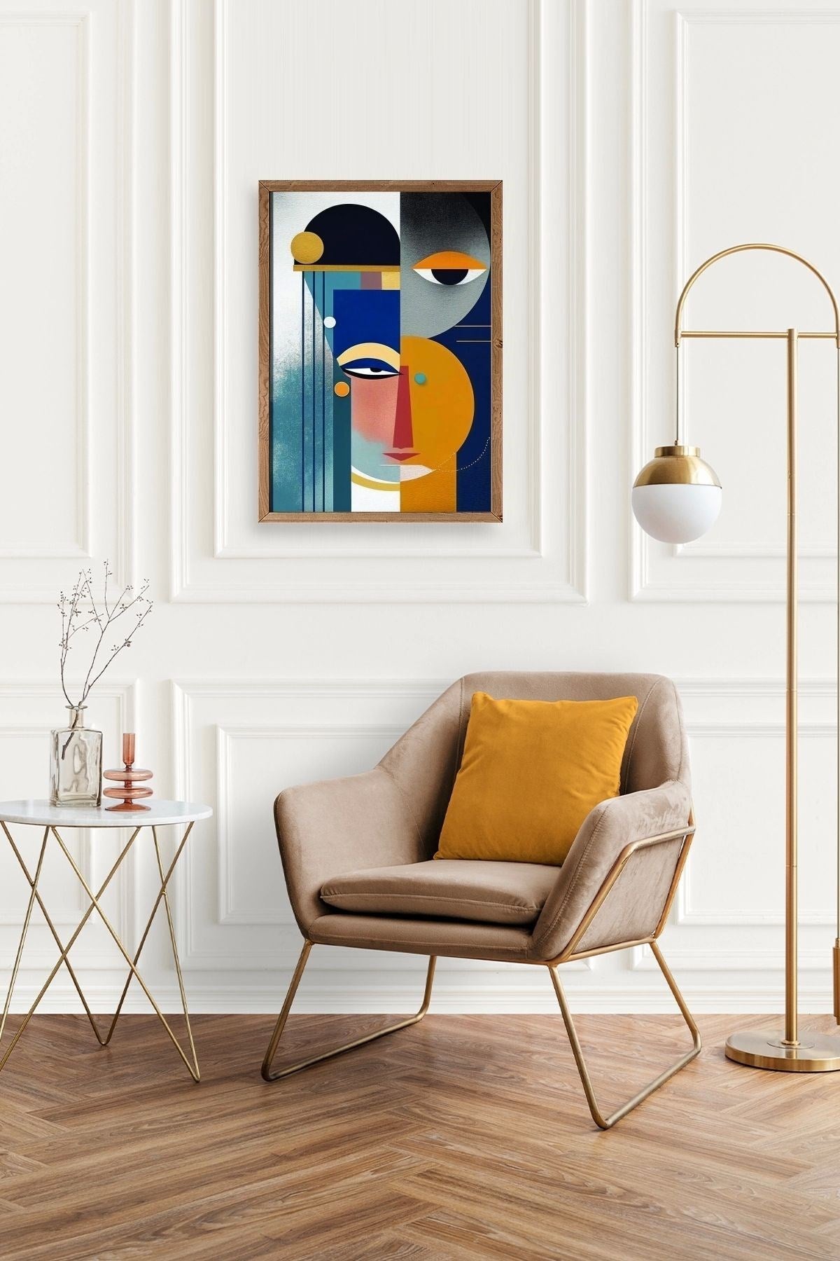 Modern Ahşap Çerçeveli Tablo 17 x 23