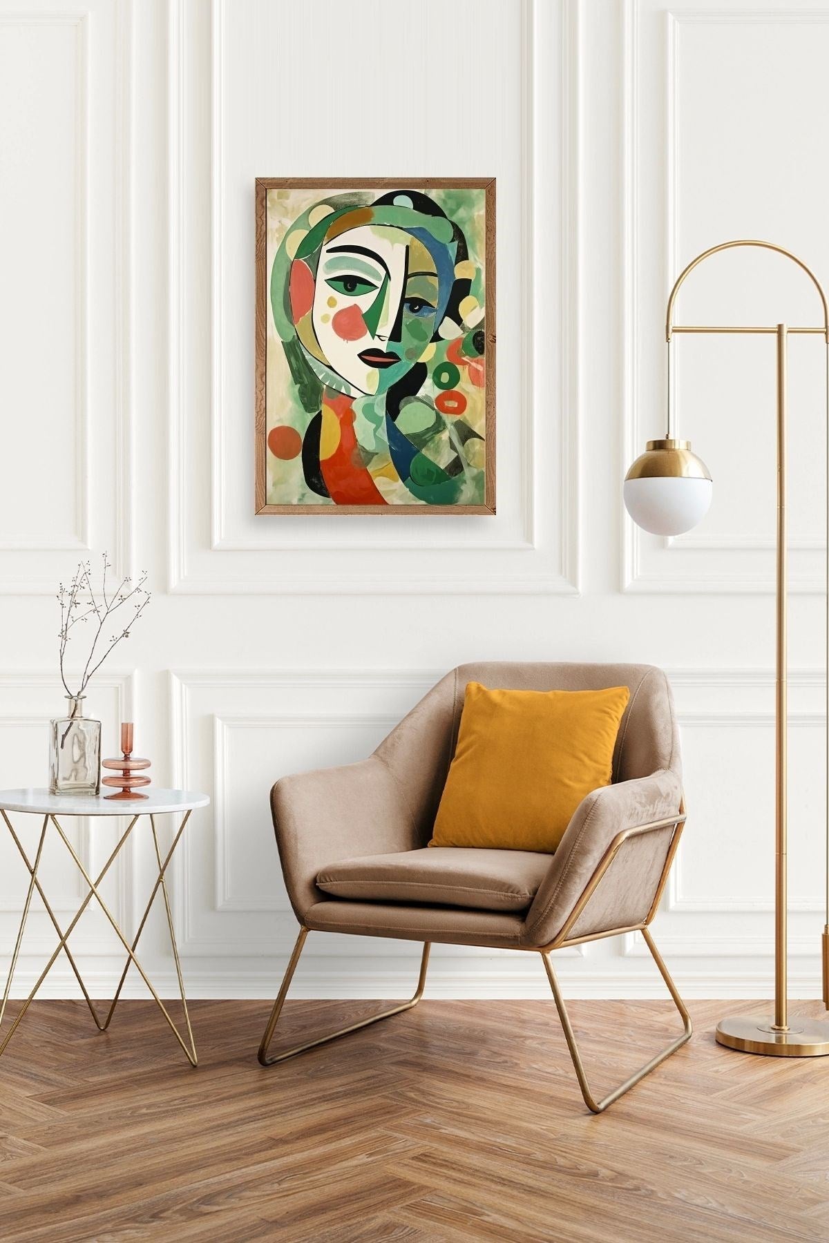 Soyut Kadın Ahşap Çerçeveli Tablo 23 x 30