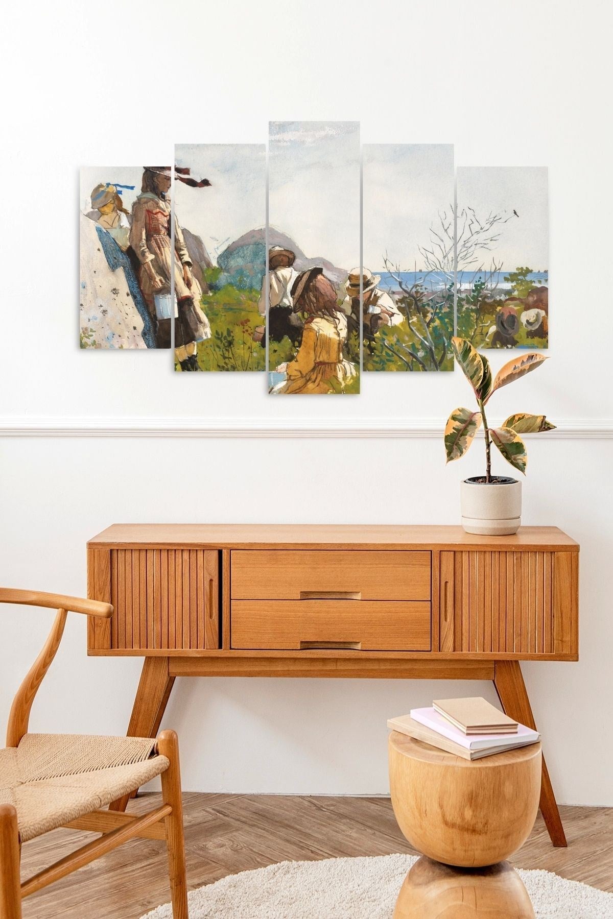 İnsan Manzarası 5 Parçalı Mdf Tablo 60 x 100