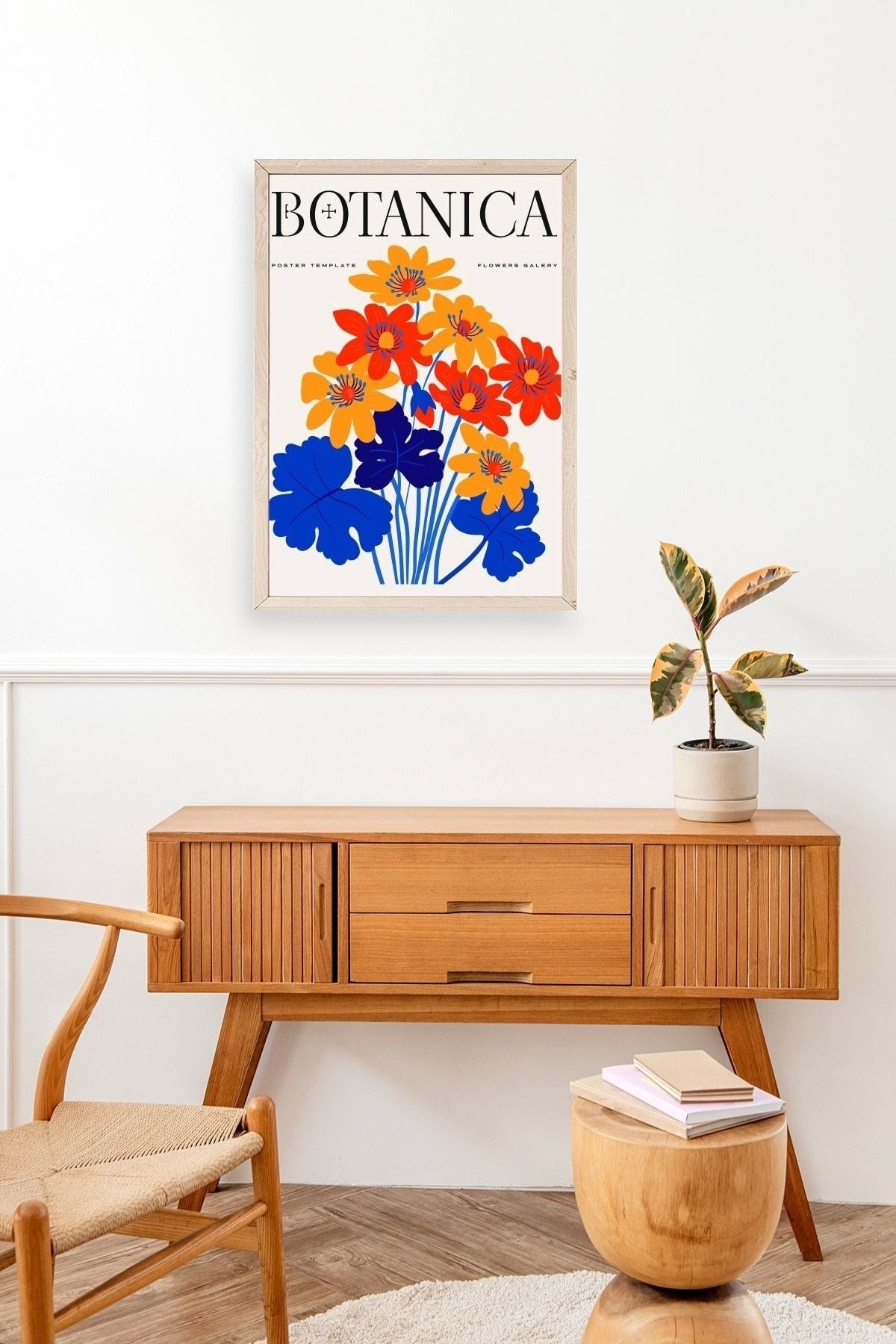 Çiçekler Ahşap Çerçeveli Tablo 23 x 30