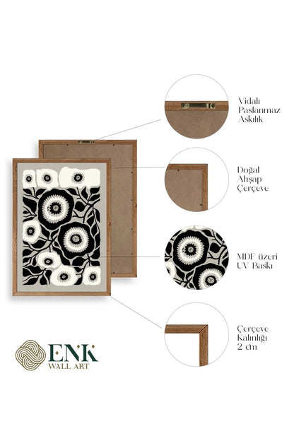 Çiçek Ahşap Çerçeveli Tablo 50 x 70