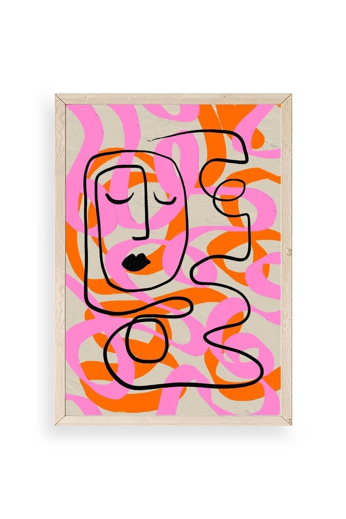 Soyut Ahşap Çerçeveli Tablo 50 x 70