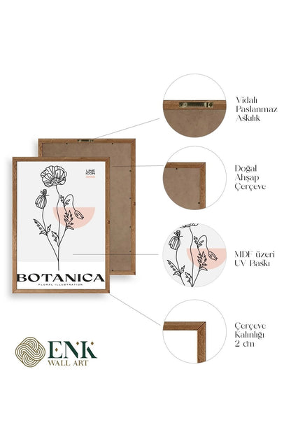 Çiçek Ahşap Çerçeveli Tablo 23 x 30