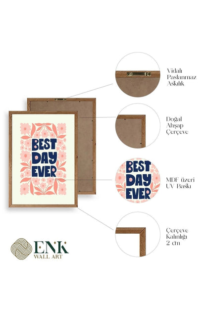 Flower Market Üçlü Ahşap Çerçeveli Tablo 40 x 60