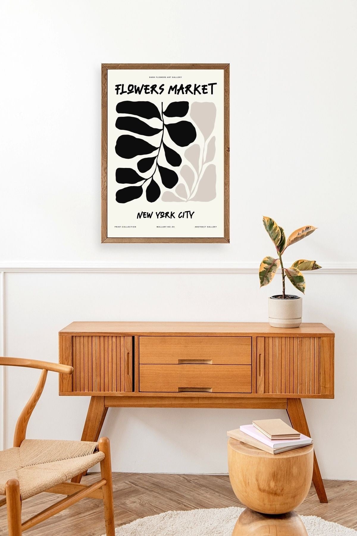 Yaprak Ahşap Çerçeveli Tablo 23 x 30