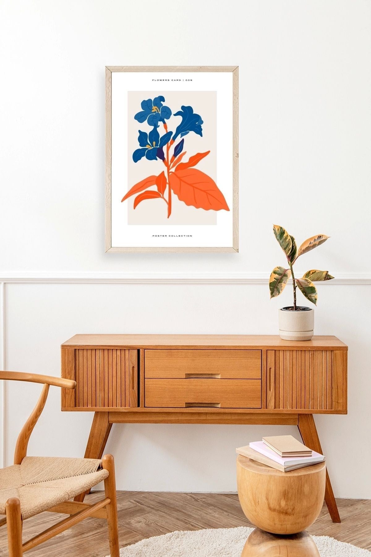 Çiçekler Ahşap Çerçeveli Tablo 17 x 23