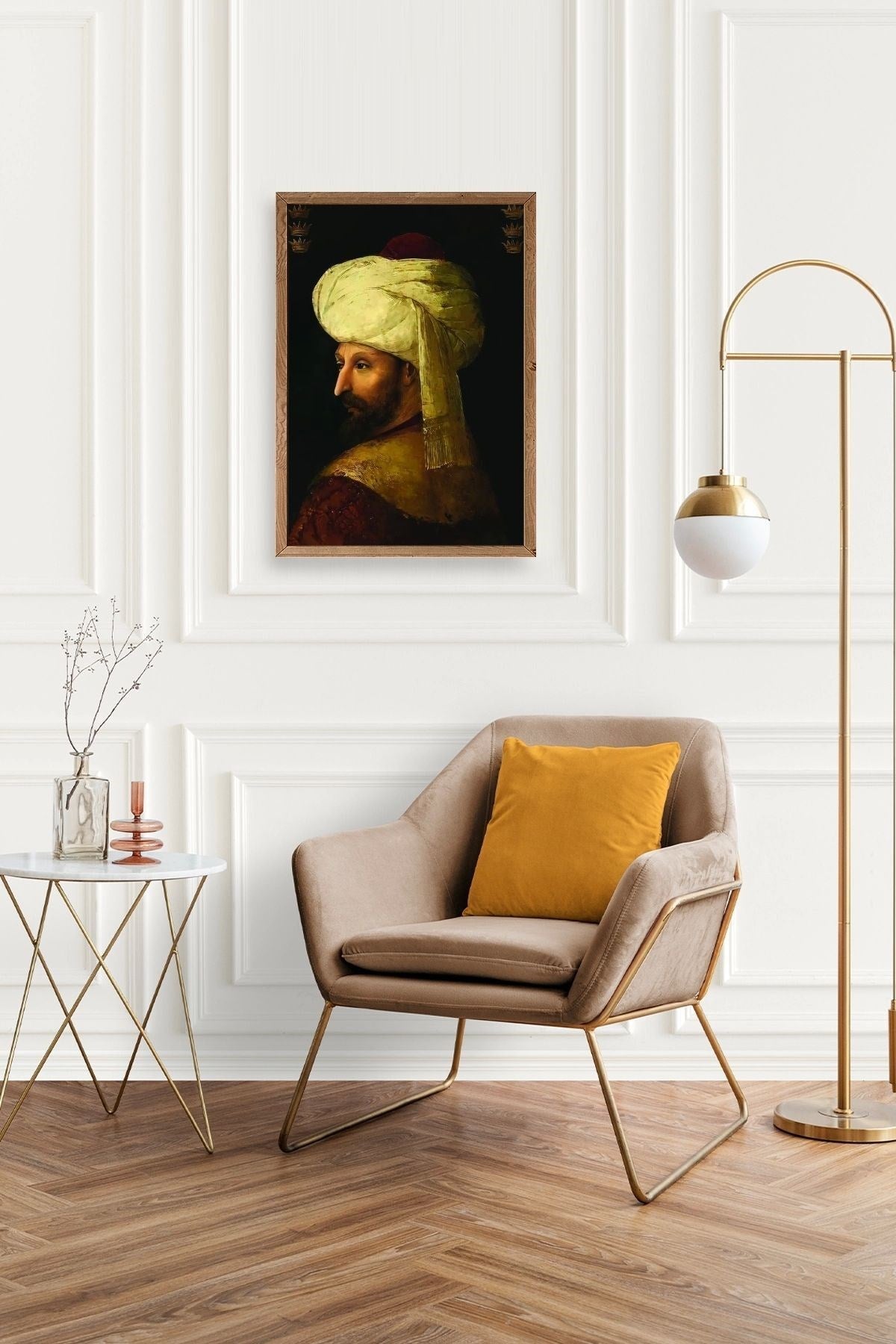 Fatih Sultan Mehmet Ahşap Çerçeveli Tablo 50 x 70