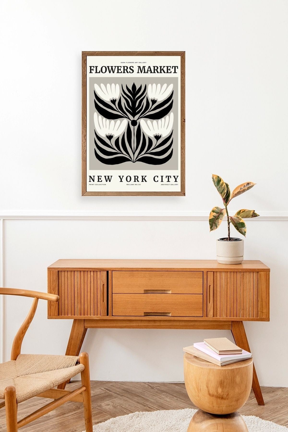 Çiçek Ahşap Çerçeveli Tablo 17 x 23