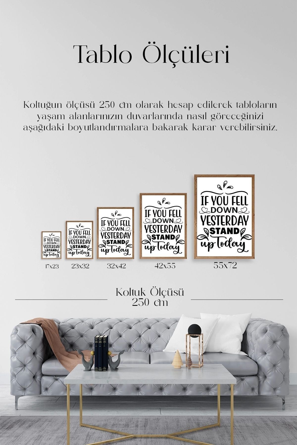 Motto Ahşap Çerçeveli Tablo 17 x 23
