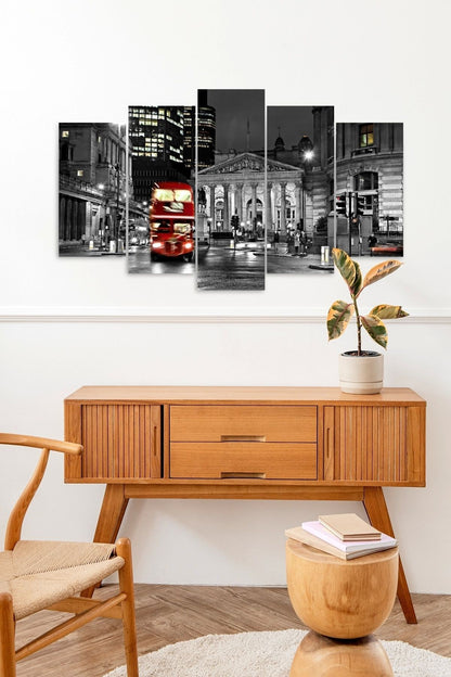 Şehir Manzarası 5 Parçalı Mdf Tablo 60 x 100