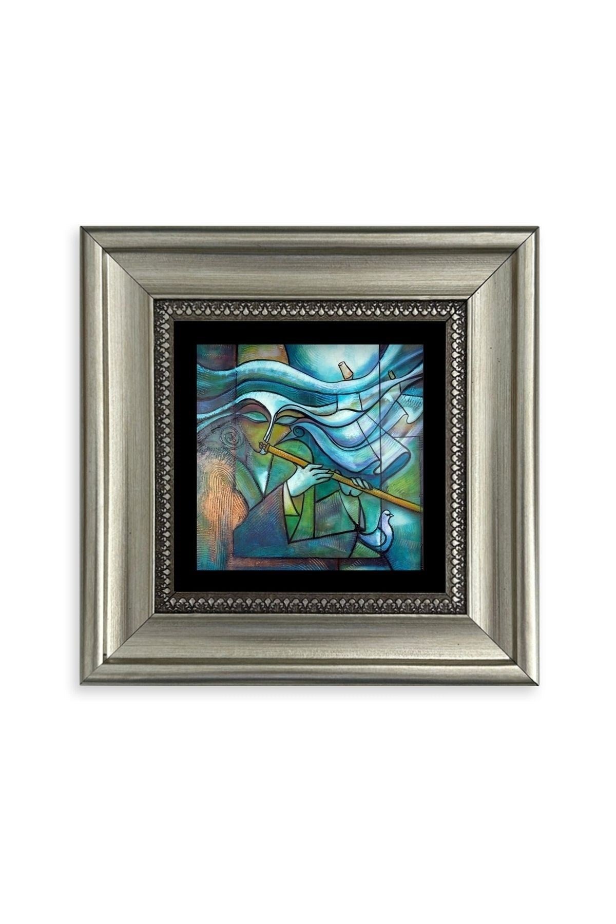 Soyut Çerçeveli Taş Tablo 20 cm