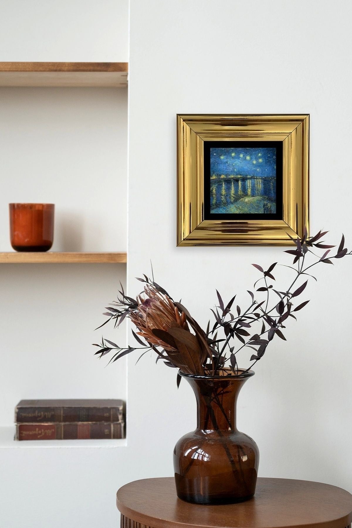 Van Gogh Çerçeveli Taş Tablo 20 cm