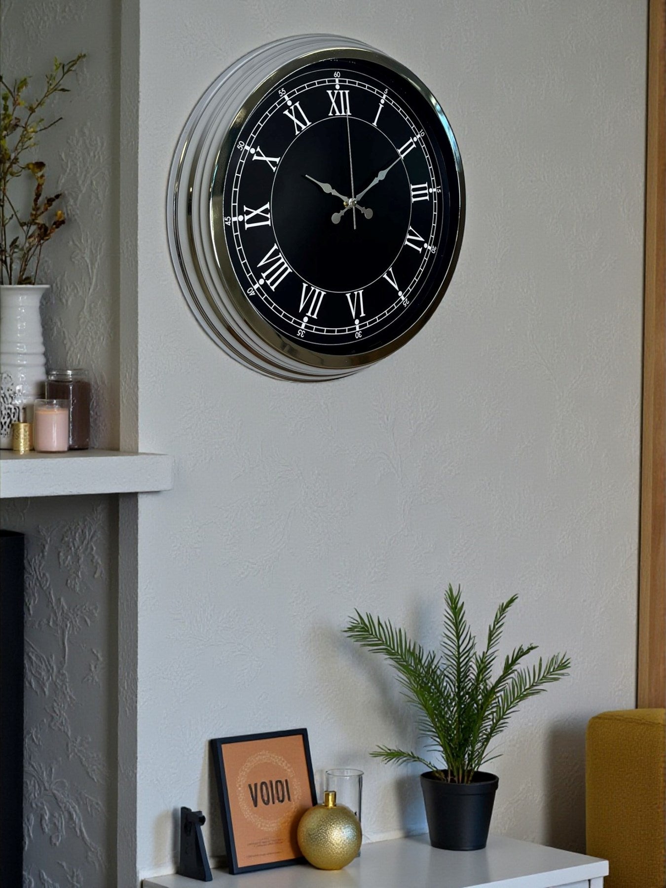 Zentime 40 Cm Krom Şık Duvar Saati