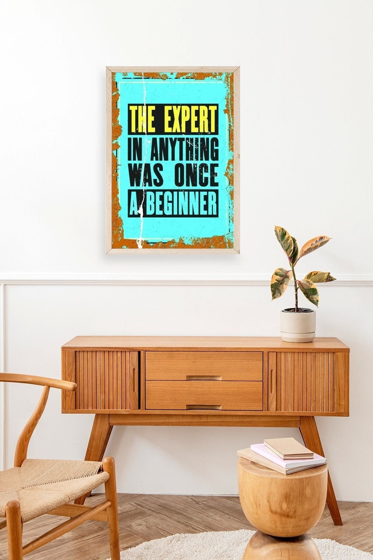 Motto Ahşap Çerçeveli Tablo 23 x 30