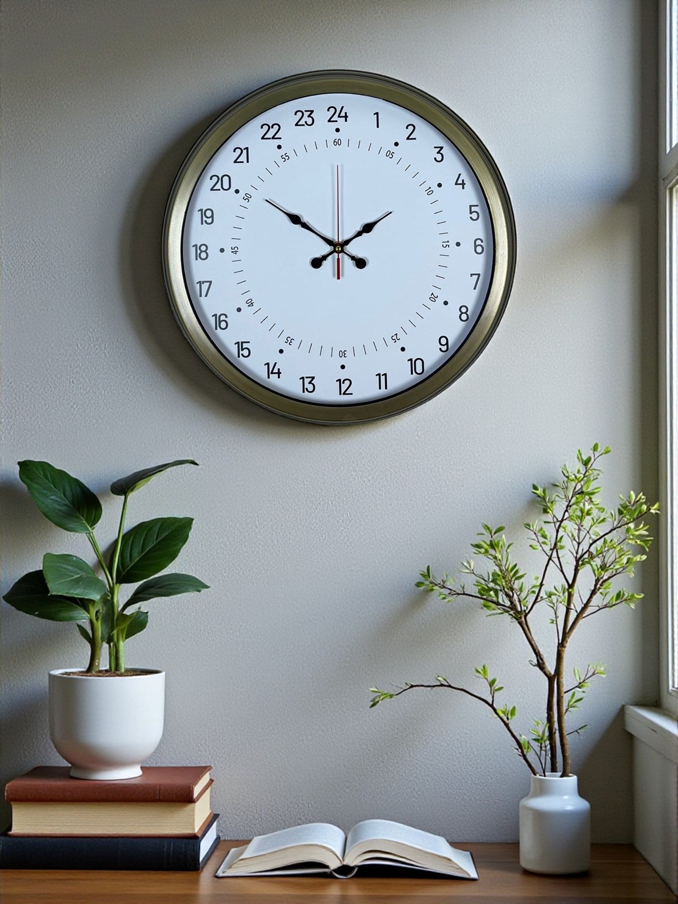 Zentime 40 Cm Eskitme Metal 24 Saat Göstergeli Özel Tasarım Duvar Saati