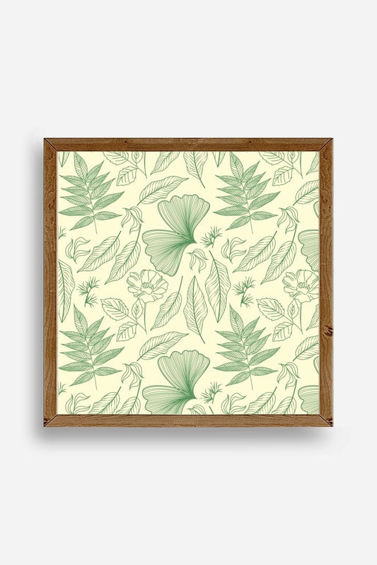 Yaprak Ahşap Çerçeveli Tablo 23 x 23