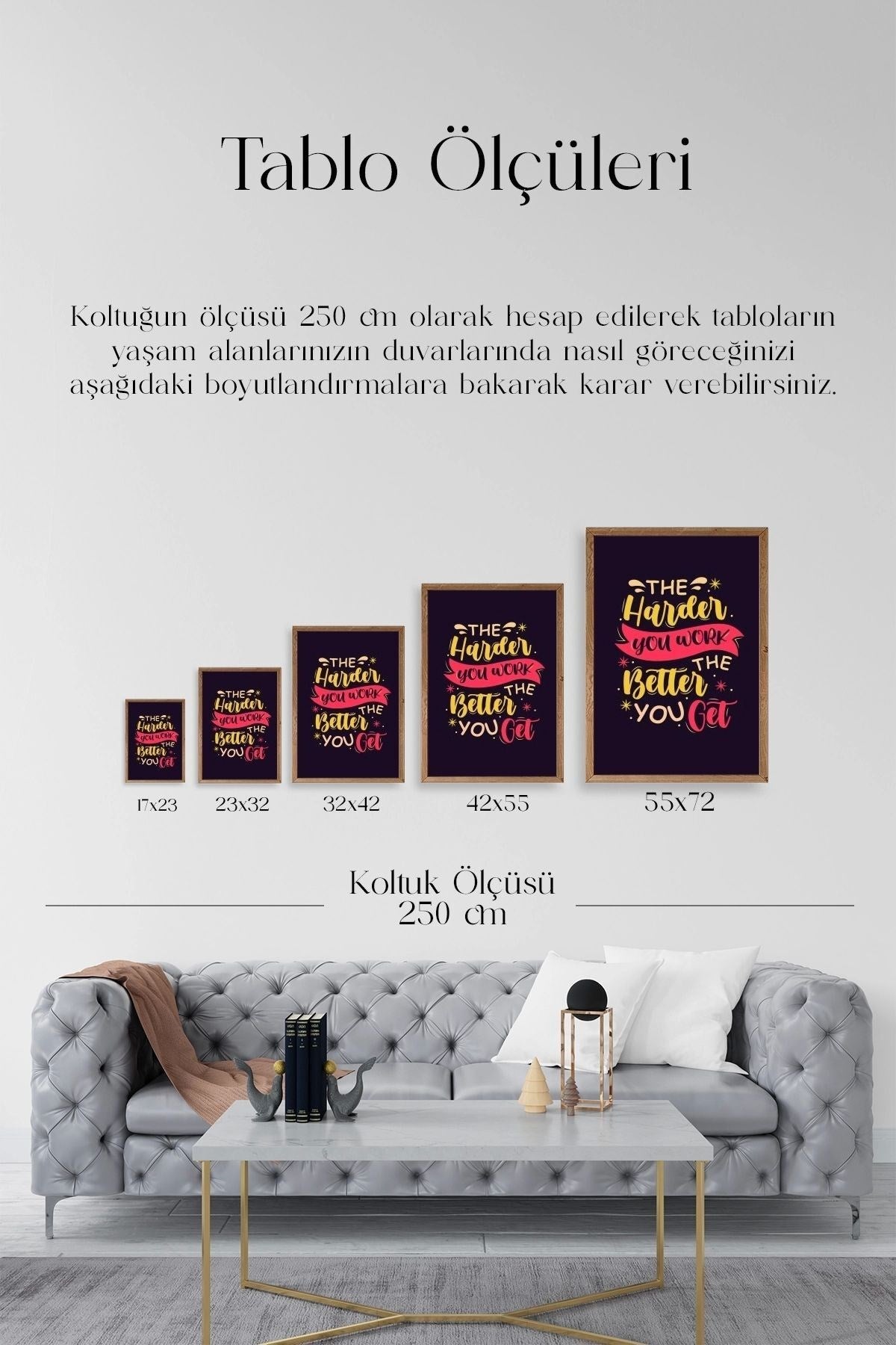 Motto Ahşap Çerçeveli Tablo 50 x 70