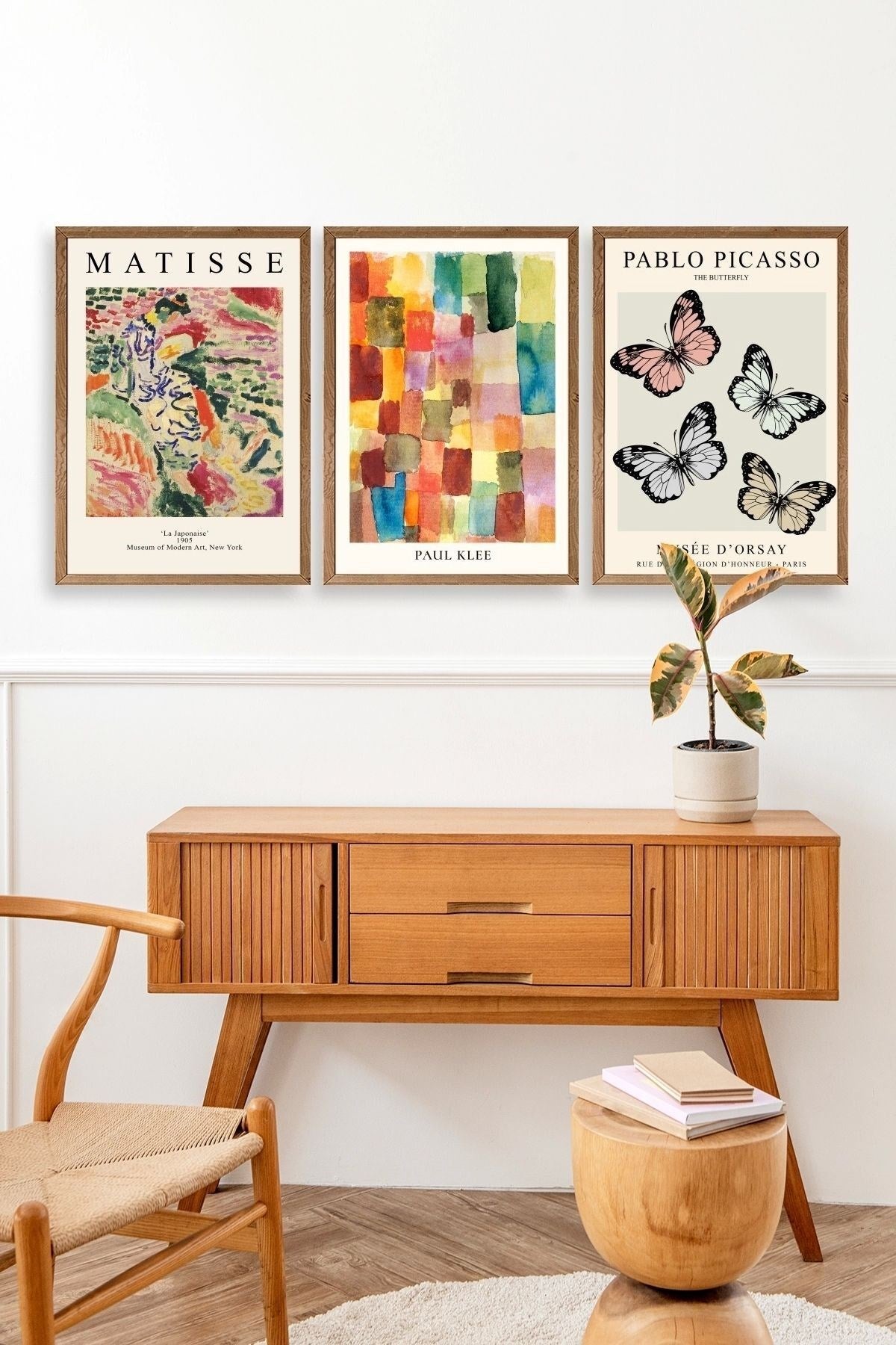 Matisse Üçlü Ahşap Çerçeveli Tablo 50 x 70