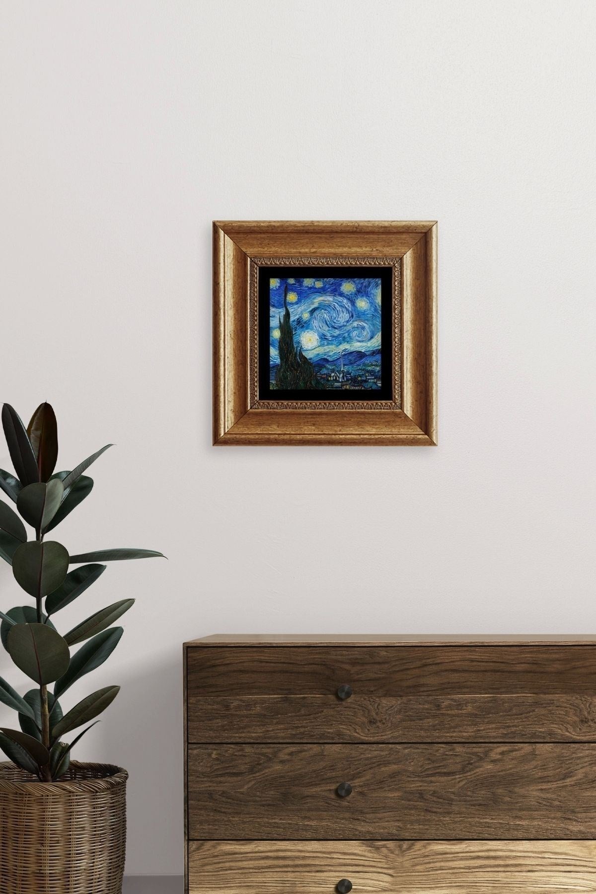 Van Gogh Çerçeveli Taş Tablo 20 cm