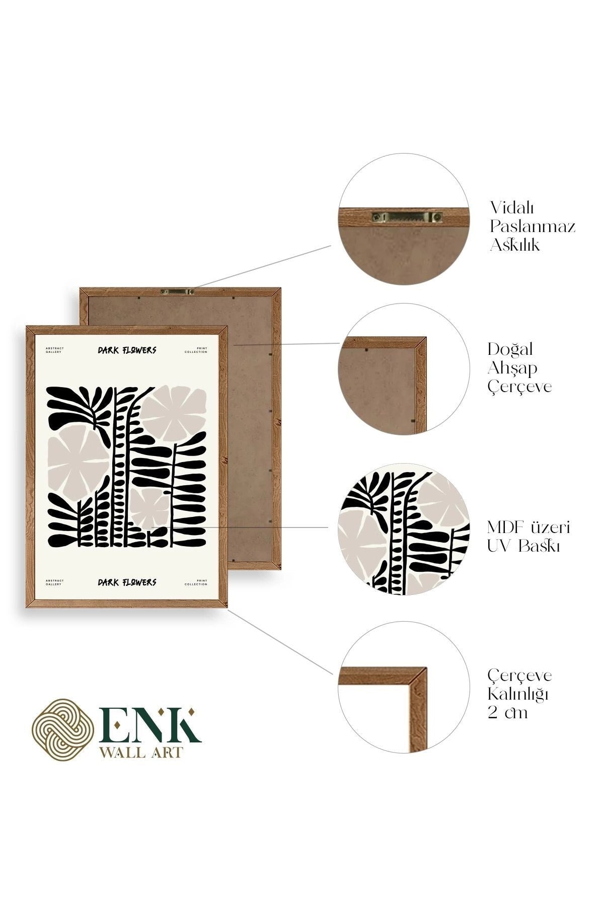 Çiçek Ahşap Çerçeveli Tablo 30 x 42