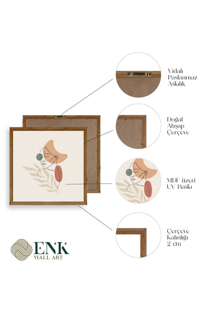Modern Ahşap Çerçeveli Tablo 50 x 50
