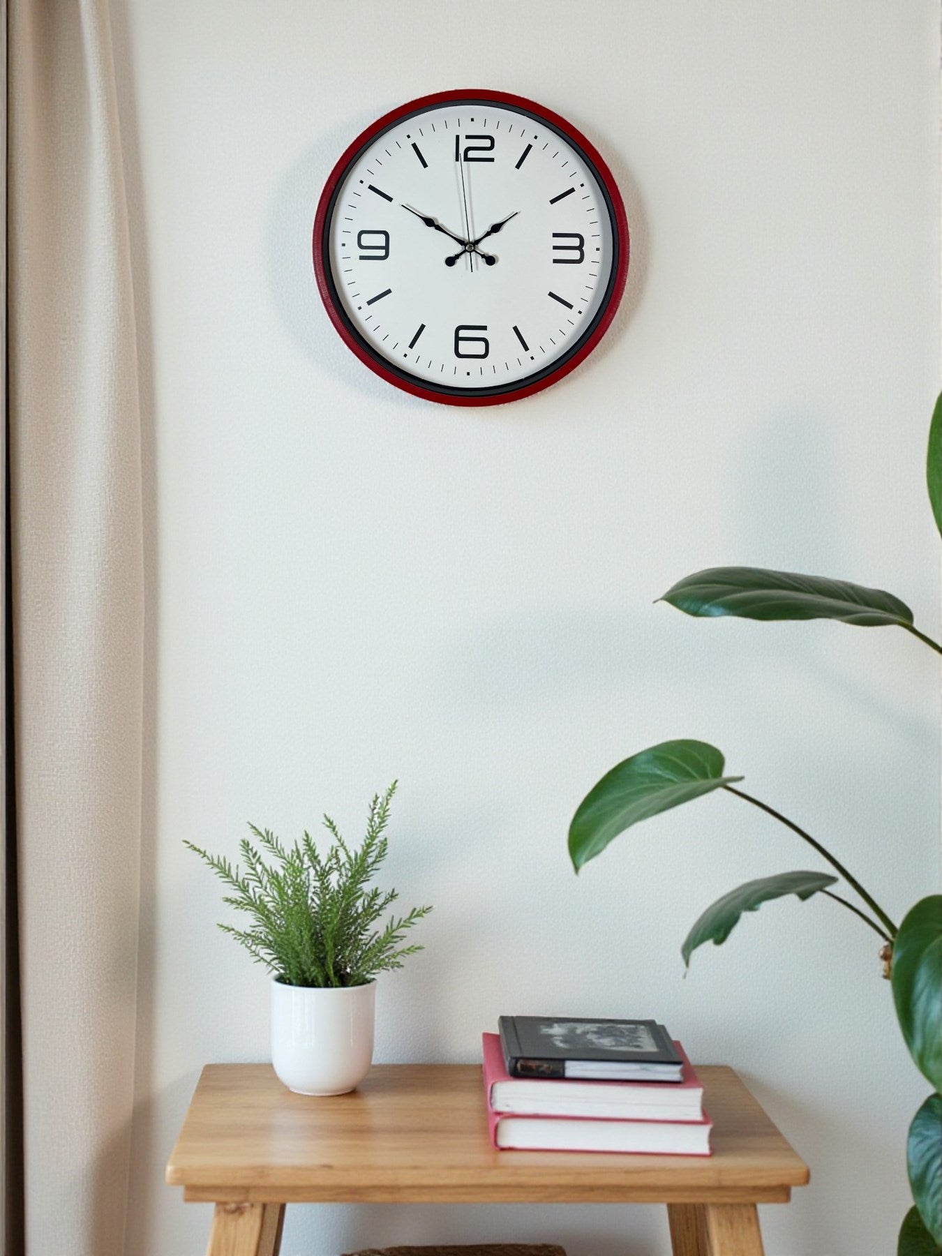 Zentime 36 Cm Kırmızı Dekoratif Duvar Saati