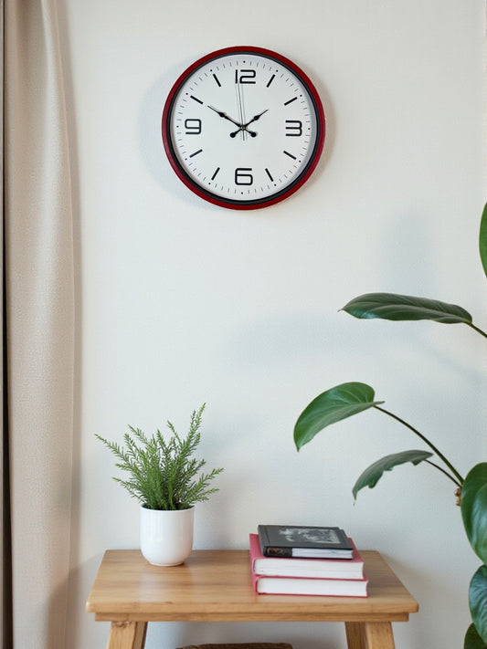 Zentime 36 Cm Kırmızı Dekoratif Duvar Saati