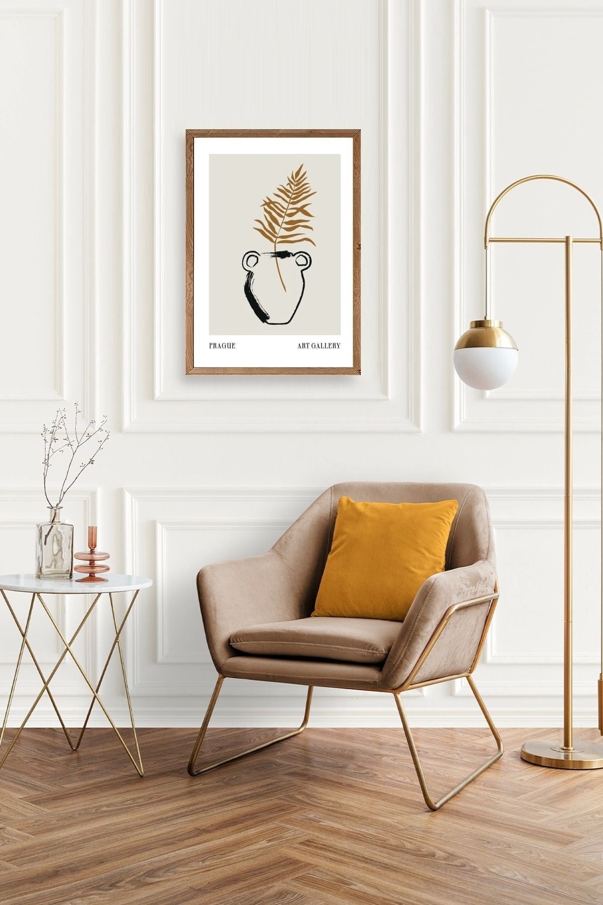 Vazo Ahşap Çerçeveli Tablo 17 x 23