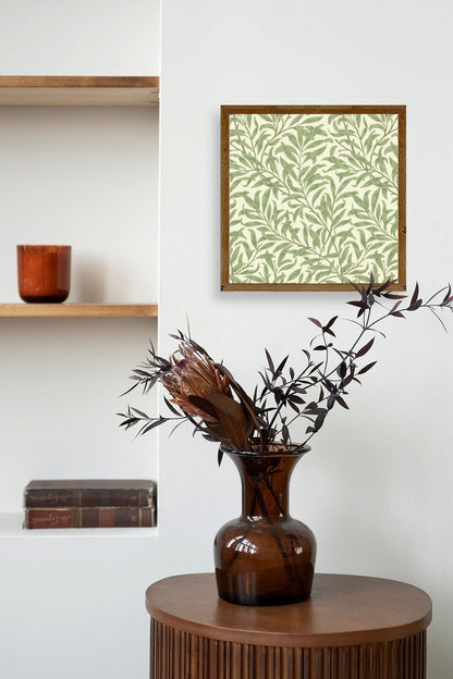 Yapraklar Ahşap Çerçeveli Tablo 23 x 23